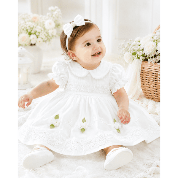 Robe Bébé Fille Beige Clair Brodée