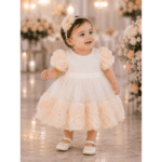 Robe de Cérémonie Bébé Fille fleurs 3D