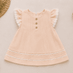Robe Bébé Fille Rose Poudré avec Dentelle