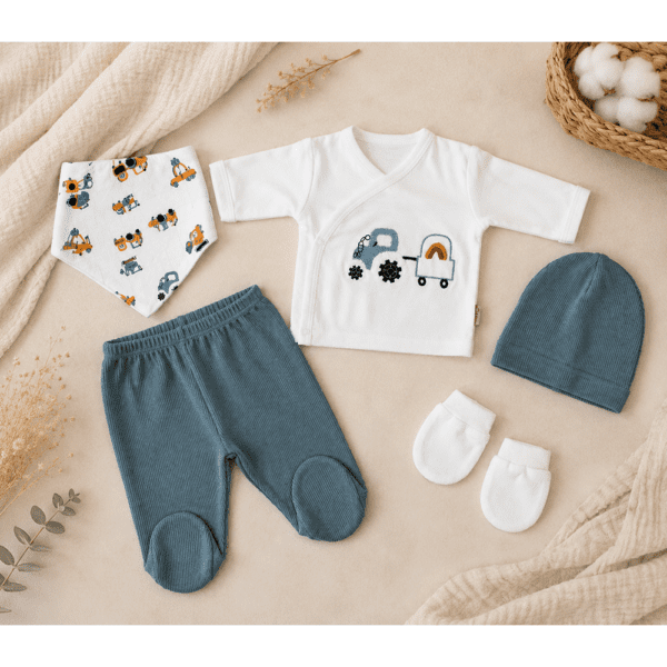 Sortie Clinique Bébé Garçon 5 Pièces Vert Sauge