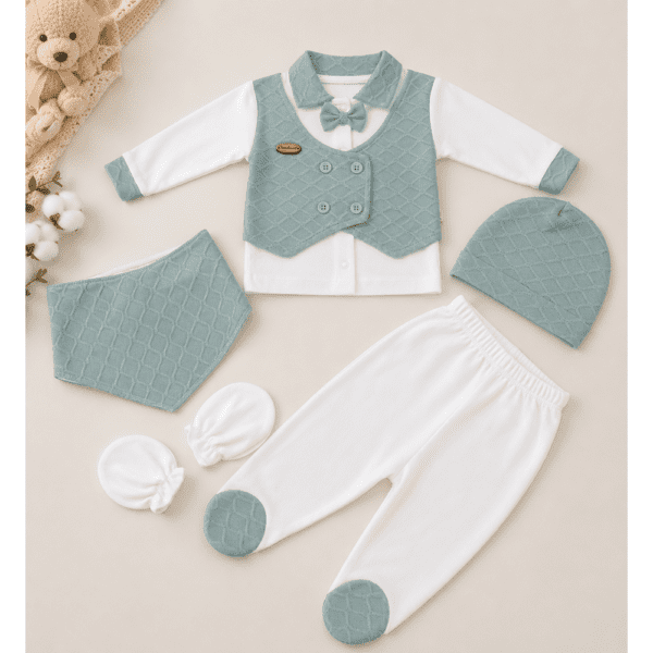 Ensemble Naissance 5 Pièces Élégant pour Bébé Garçon