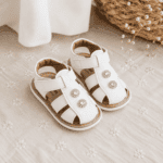 Sandales Bébé Fille Blanches à Strass