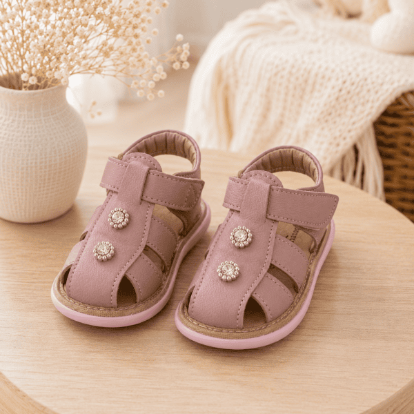 Sandales Bébé Fille Blanches à Strass