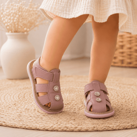 Sandales Bébé Fille Blanches à Strass