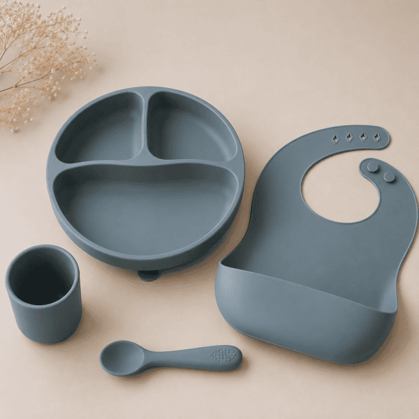 Set Repas Bébé en Silicone 4 Pièces