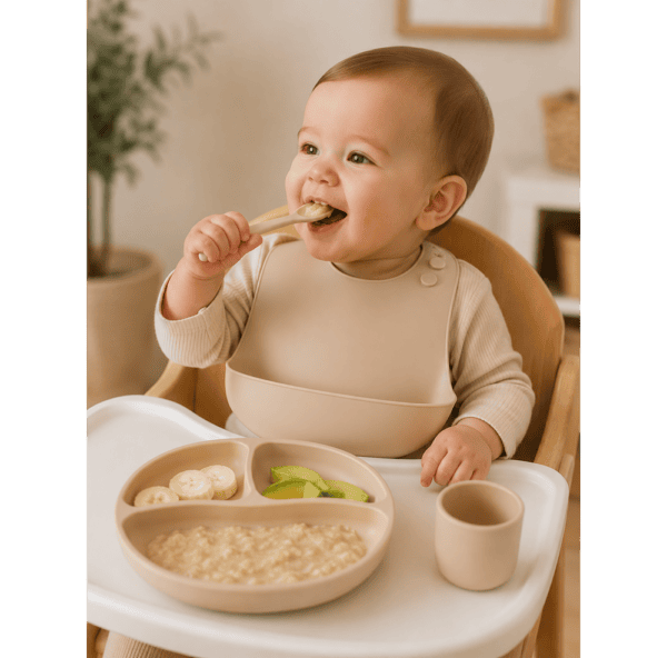 Set Repas Bébé en Silicone 4 Pièces