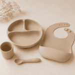 Set Repas Bébé en Silicone 4 Pièces