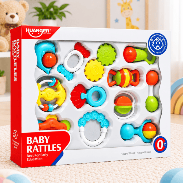 Set de 12 Hochets et Jouets d’Éveil Bébé