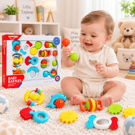 Set de 12 Hochets et Jouets d’Éveil Bébé