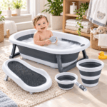 Set Baignoire Bébé Pliable 5 Pièces