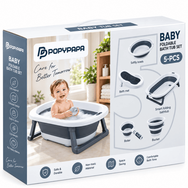 Set Baignoire Bébé Pliable 5 Pièces